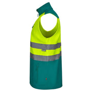 Chaleco soft shell bicolor Velilla 305906 en verde y amarillo flúor - Vetonek