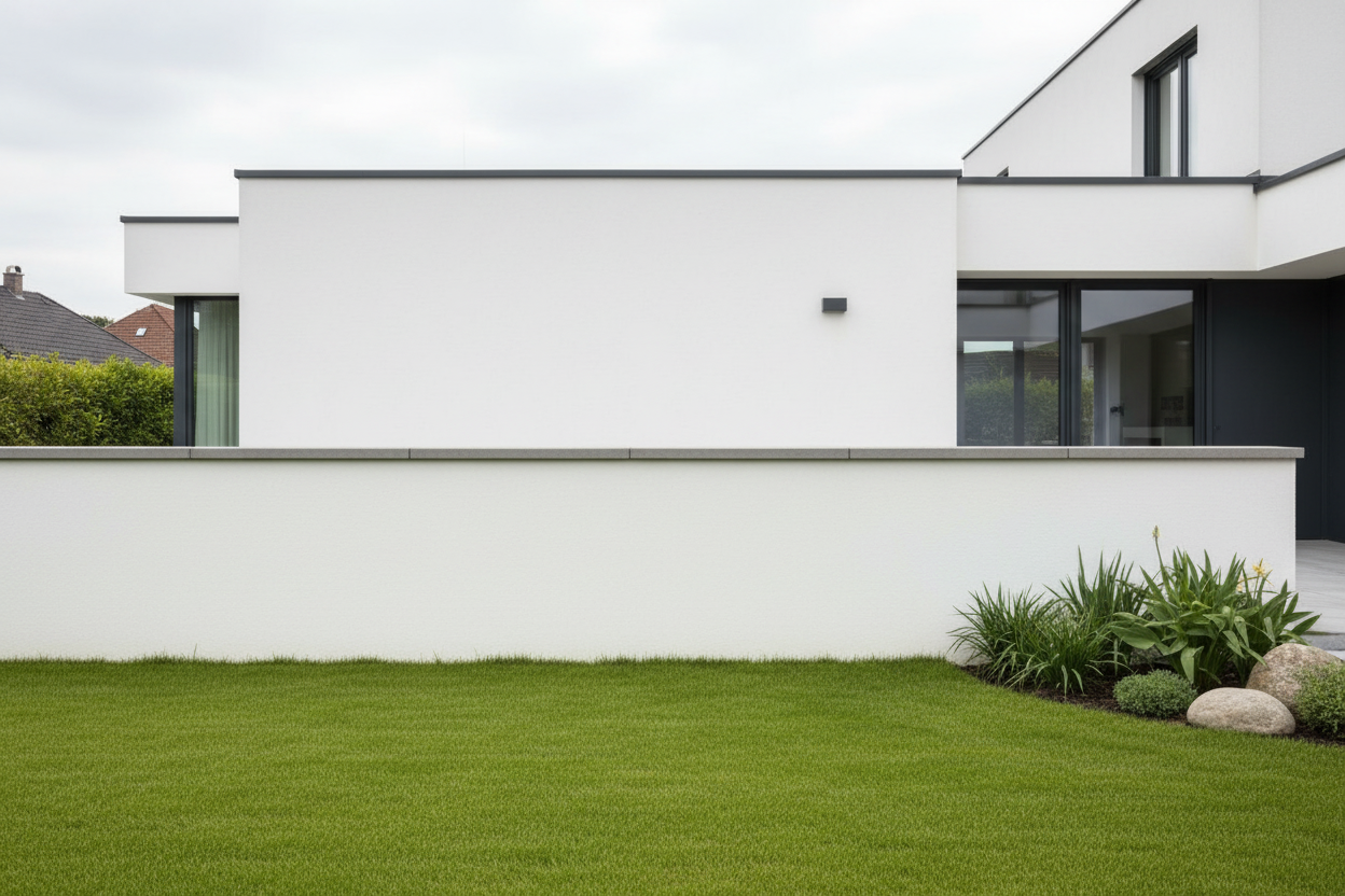 Cubremuros Duero de hormigón, remate del muro perimetral de una vivienda moderna minimalista - Vetonek