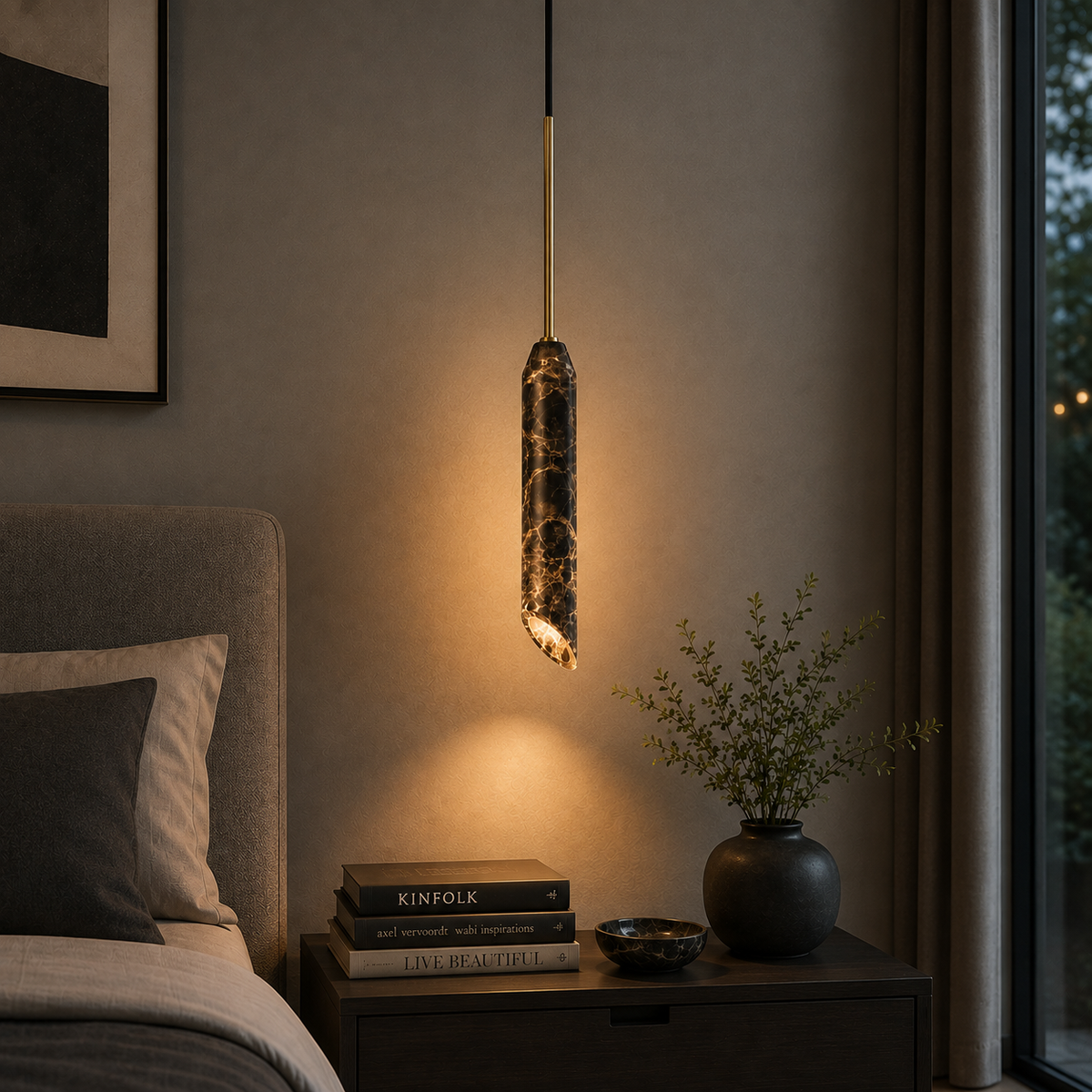 Lámpara Colgante "Marble Art Brown" GU10 — Vetonek