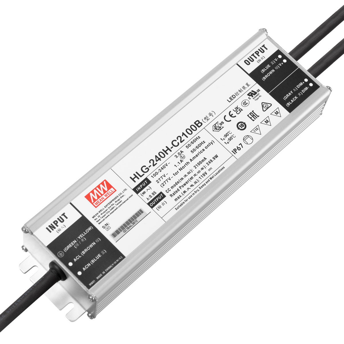 Driver LED Meanwell 90-305VAC IP67 — Vetonek (2)