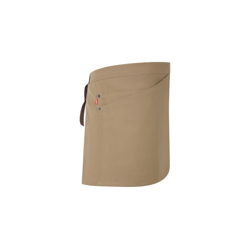 Delantal corto de canvas Velilla 404221B en gris y granate - Vetonek