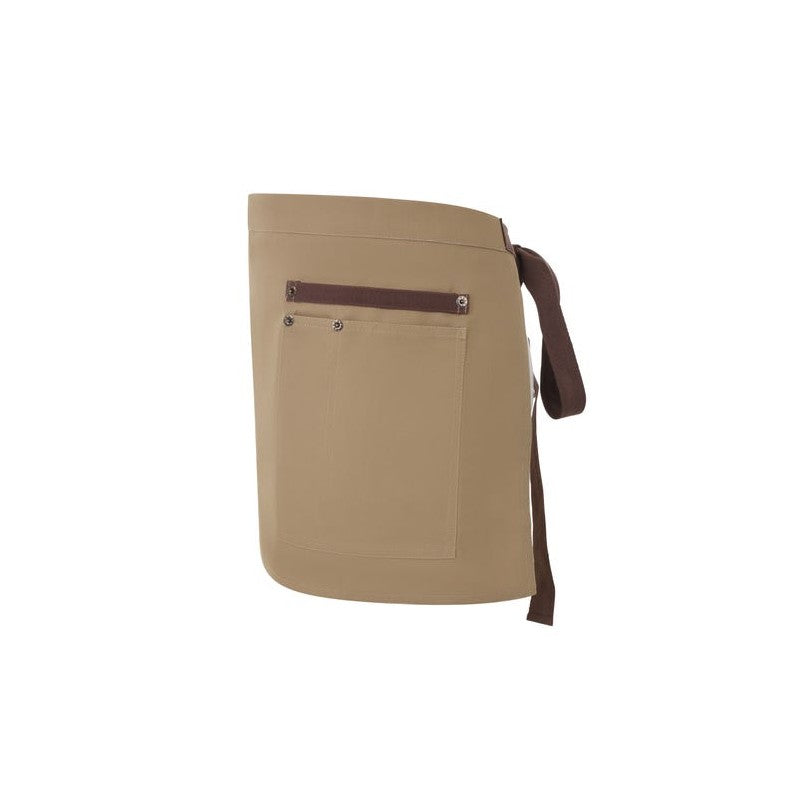 Delantal corto de canvas Velilla 404221B en verde oliva y beige - Vetonek