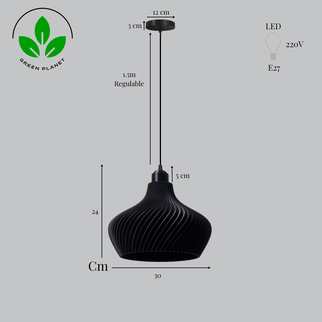 Lámpara Colgante "Daila" Color Negro/Florón Negro/Cable Negro — Vetonek (4)
