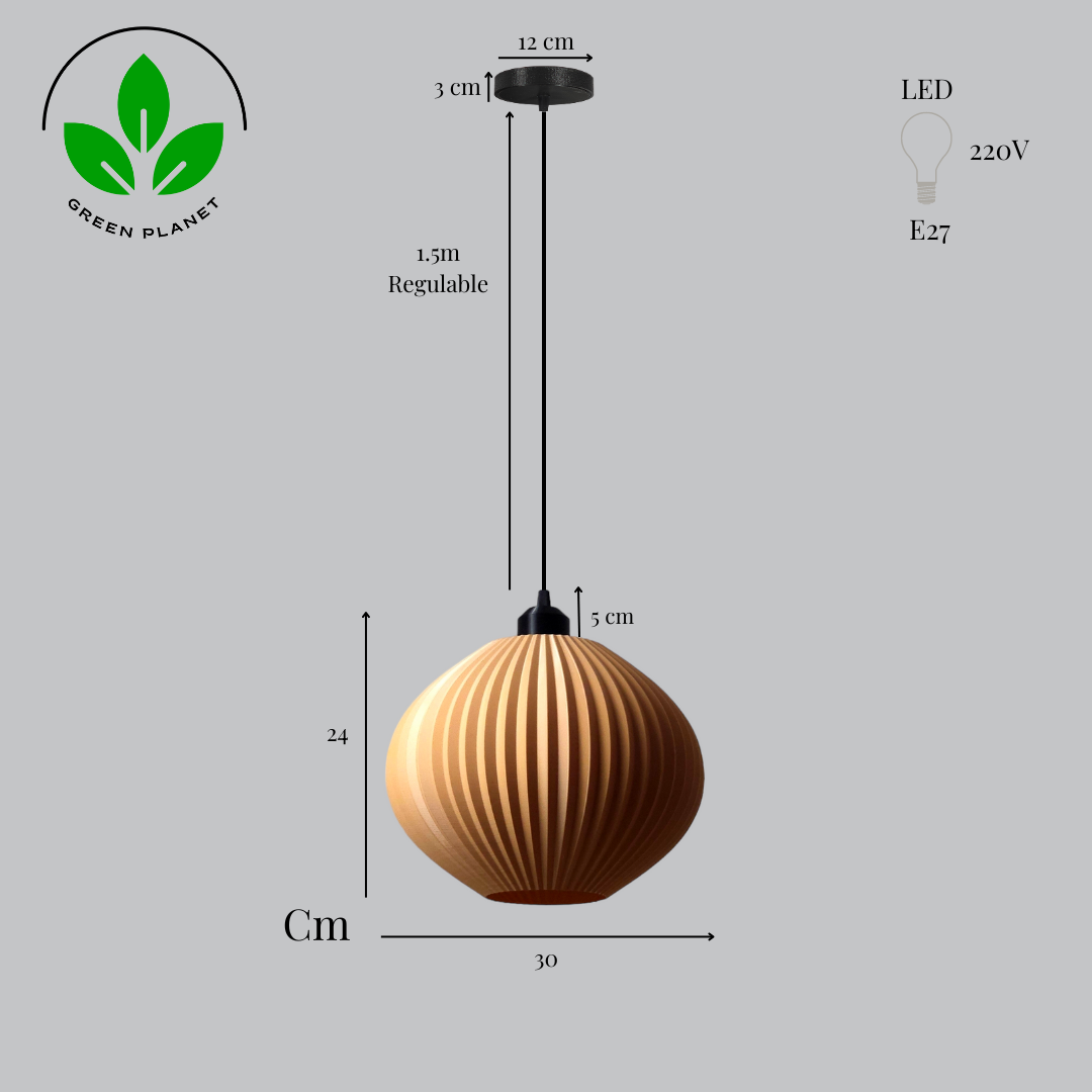 Lámpara Colgante "Idali" Color Beige/Florón Negro/Cable Negro — Vetonek (5)