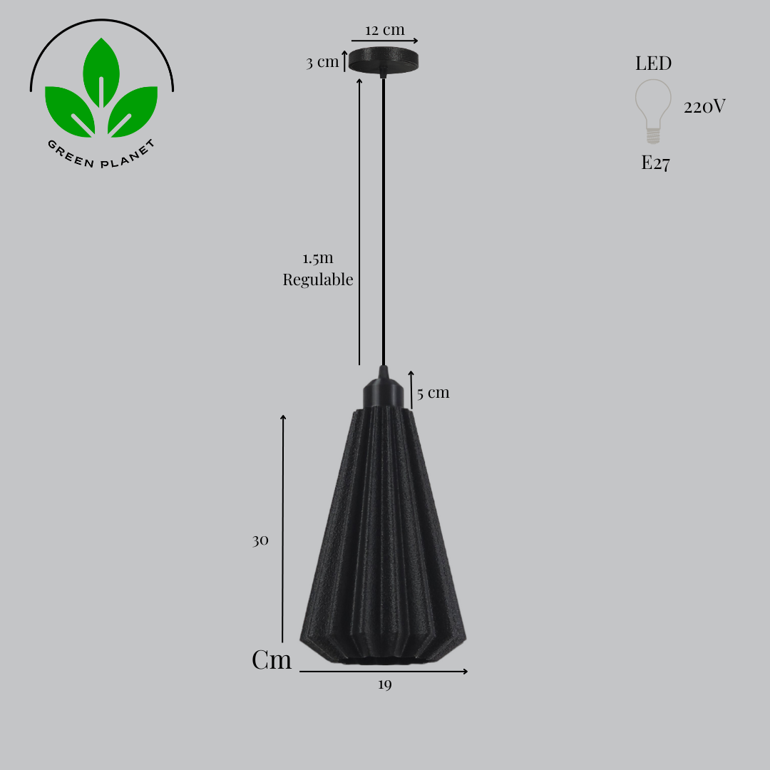 Lámpara Colgante "Lindor" Color Negro/Florón Negro/Cable Negro — Vetonek (4)