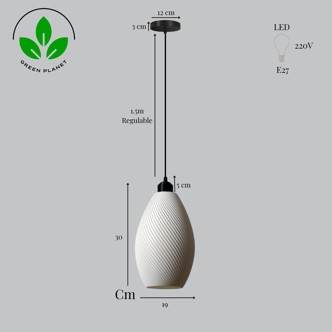 Lámpara Colgante "Paval" Color Blanco/Florón Negro/Cable Negro — Vetonek (5)