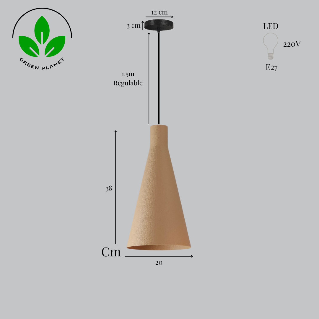 Lámpara Colgante "Shu" Color Beige/Florón Negro/Cable Negro — Vetonek (4)
