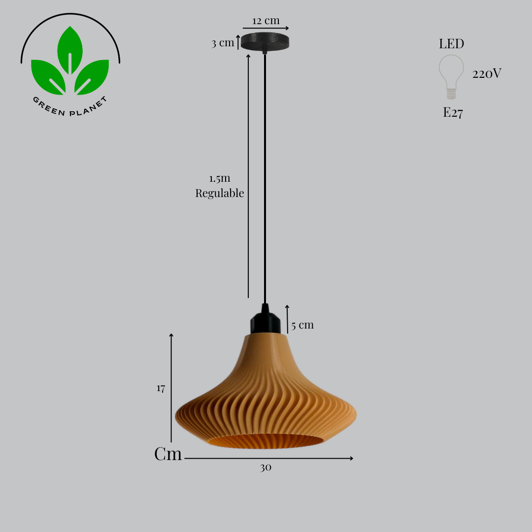 Lámpara Colgante "Vita" Color Beige/Florón Negro/Cable Negro — Vetonek (6)