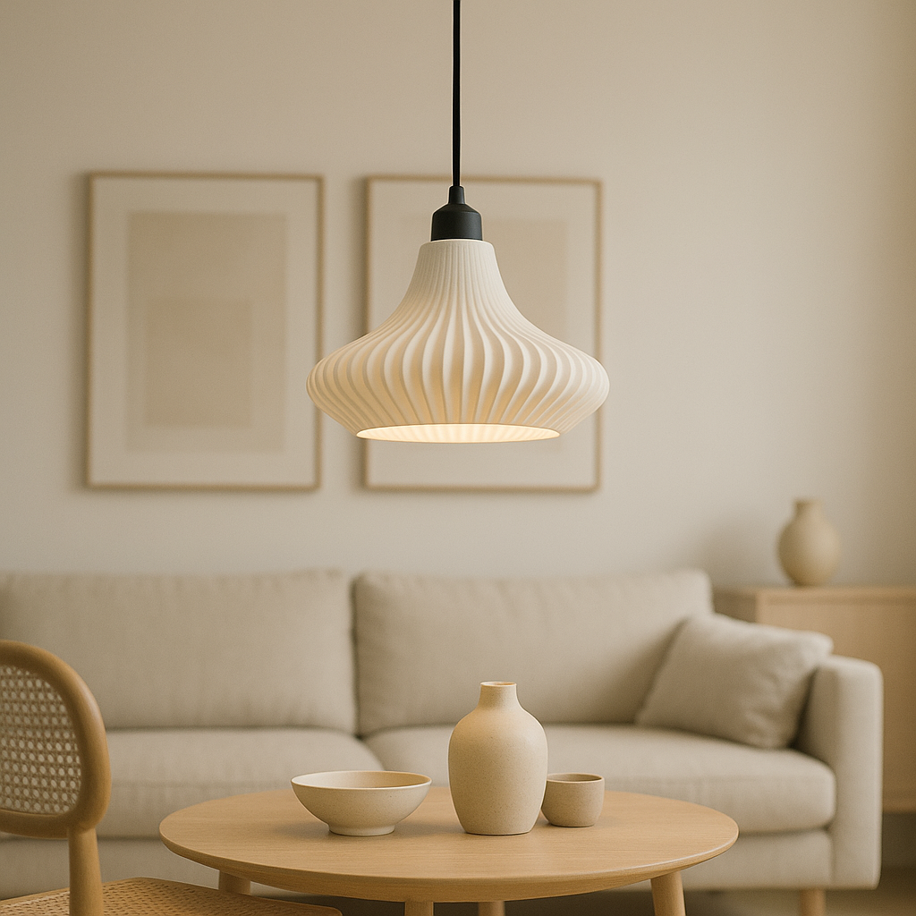 Lámpara Colgante "Vita" Color Blanco/Florón Negro/Cable Negro — Vetonek