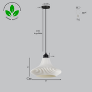 Lámpara Colgante "Vita" Color Blanco/Florón Negro/Cable Negro — Vetonek (6)