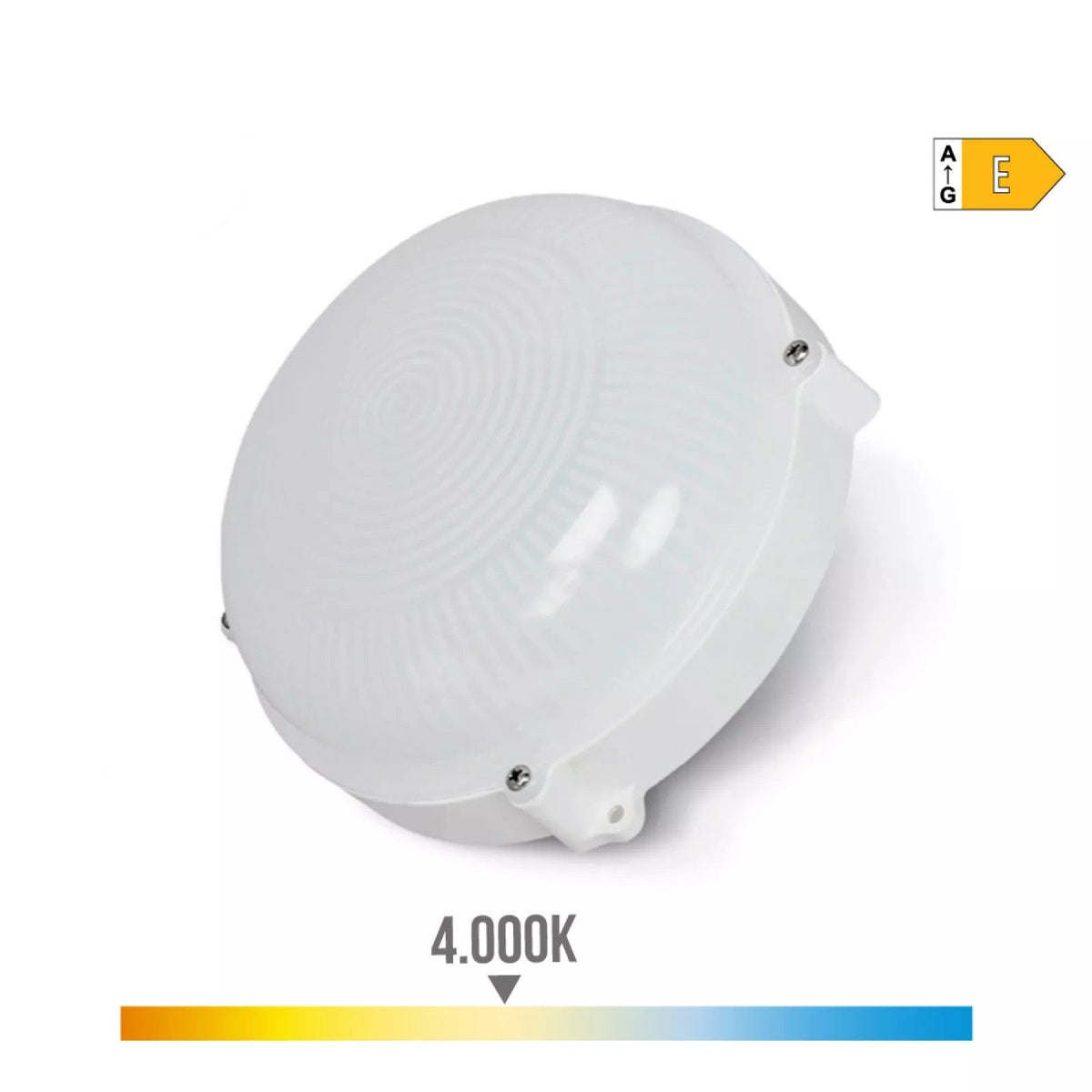 PLAFÓN EXTERIOR LED CIRCULAR BLANCO 12W IP65 4000K LUZ DÍA Ø19,2x7,2cm — Vetonek
