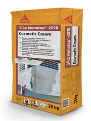 Saco de 25 kg de Sika MonoTop®-2010 Cosmetic Cream de Sika, mortero cosmético gris claro para el acabado liso de hormigón y fachadas - Vetonek