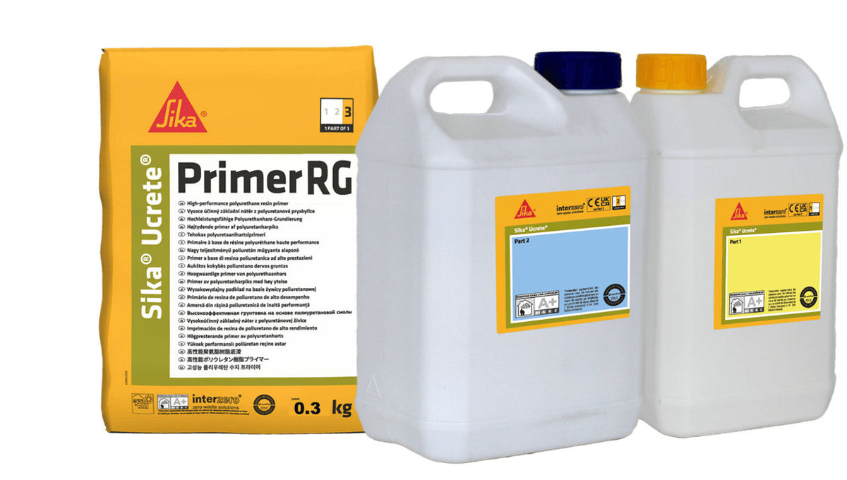 Juego de Sika® Ucrete® PRG de Sika, imprimación tixotrópica selladora de poros para revestimientos verticales de poliuretano-cemento - Vetonek