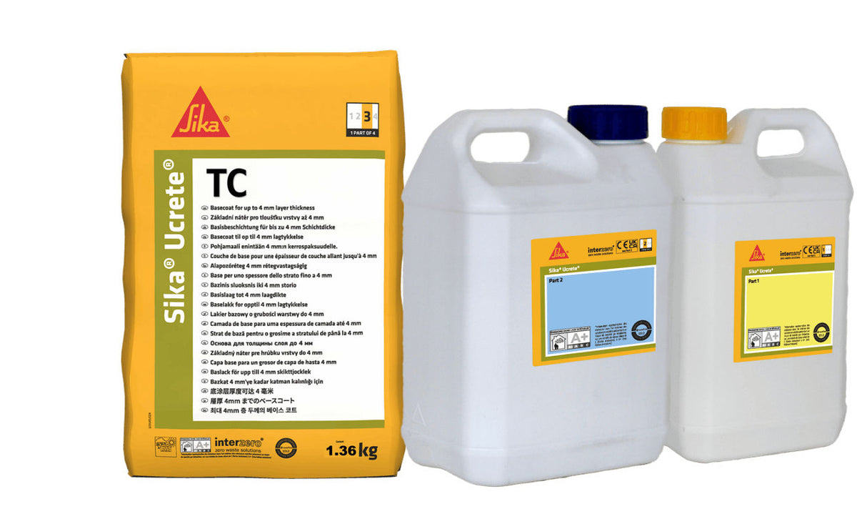 Lote de Sika® Ucrete® TC de Sika, resina de encapsulación tricomponente de acabado mate para sellar pavimentos Ucrete DP y TZ - Vetonek