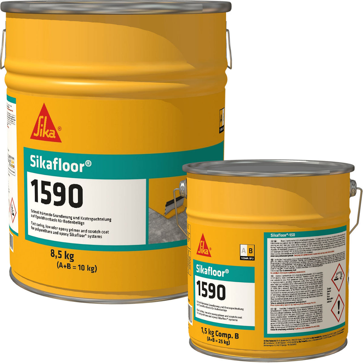 Lote A+B de Sikafloor®-1590 de Sika, imprimación epoxi sin disolventes de curado rápido para pavimentos - Vetonek