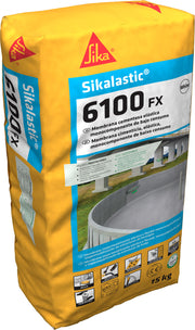 Saco de 15 kg de Sikalastic®-6100 FX de Sika, membrana impermeabilizante cementosa flexible apta para depósitos de agua potable y piscinas - Vetonek