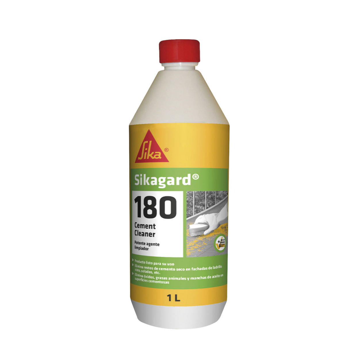 Botella de 1 litro de Sikagard®-180 Cement Cleaner de Sika, limpiador ácido para eliminar restos de cemento, óxido y grasa - Vetonek