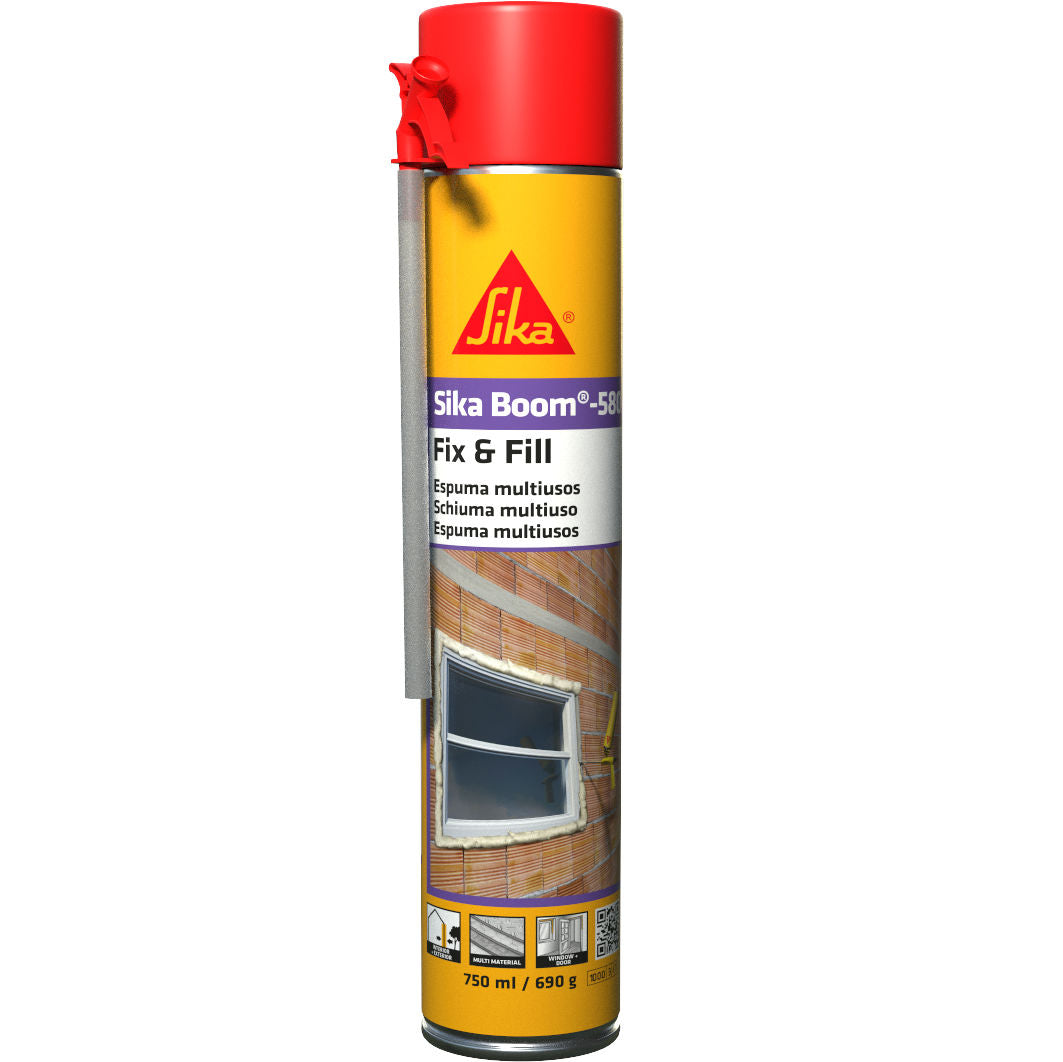 Bote de 750 ml de Sika Boom®-580 de Sika, espuma de poliuretano de pistola de alto rendimiento para aislar y rellenar juntas y cavidades - Vetonek