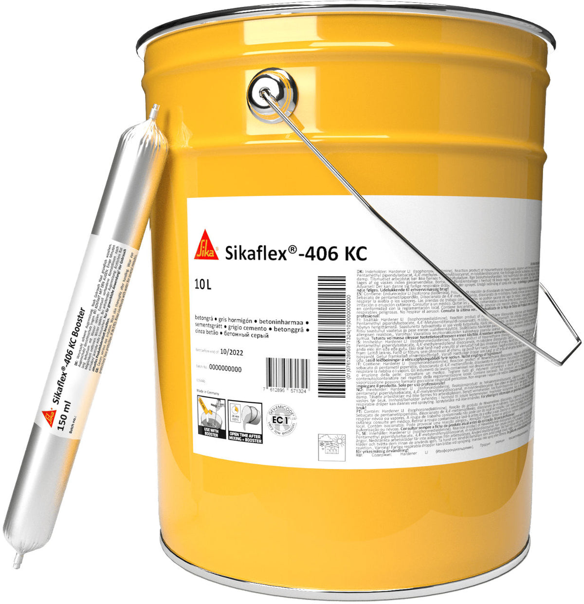 Bote de 10 l de Sikaflex®-406 KC de Sika, sellador autonivelante de poliuretano para juntas de pavimento de hormigón y asfalto - Vetonek