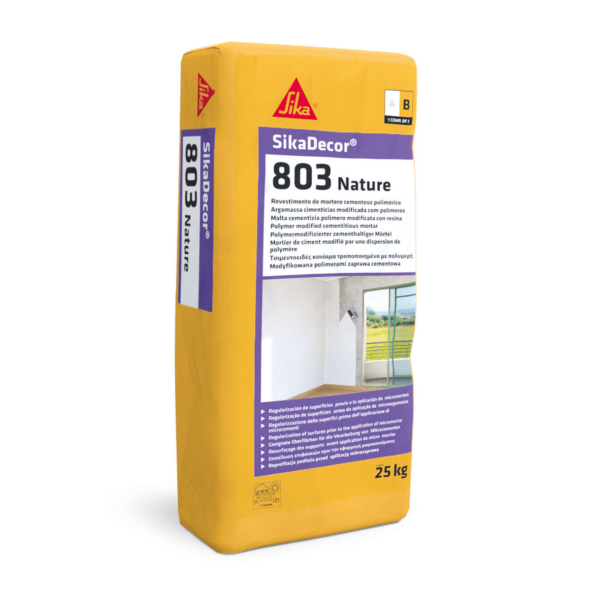 Lote A+B de 30 kg de SikaDecor®-803 Nature de Sika, mortero de regularización previo al microcemento decorativo - Vetonek