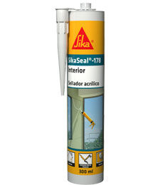 Cartucho de 300 ml de SikaSeal®-178 de Sika, sellador acrílico blanco de interior para tapar grietas y fisuras en paredes - Vetonek