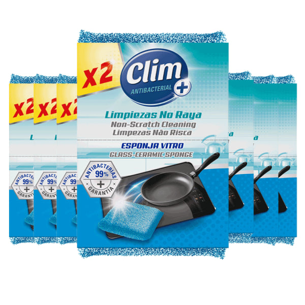 Esponja Clim Antibacterial para Vitrocerámicas - 16 uds Vetonek