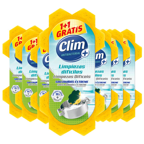 Estropajo salvauñas Clim Antibacterial - 16 uds (8 uds + 8 gratis) Vetonek