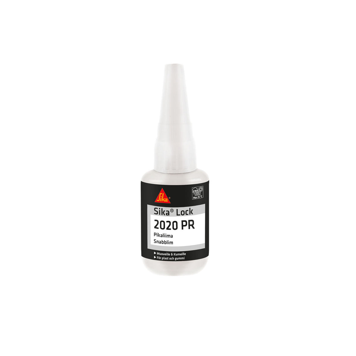 Bote de Sika® Lock-2020 PR de Sika, adhesivo instantáneo de cianoacrilato de baja viscosidad para plásticos y cauchos - Vetonek