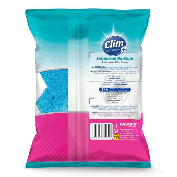 Estropajo Antibacteriano Clim - Limpieza Sin Rayar (2 uds) Vetonek