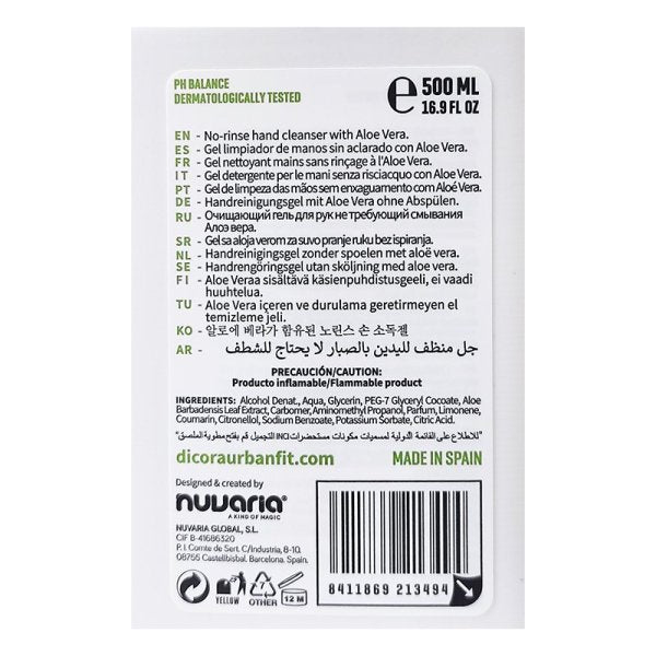 Gel limpiador hidroalcohólico con aloe vera Dicora 500 ml - Caja de 5 uds Vetonek