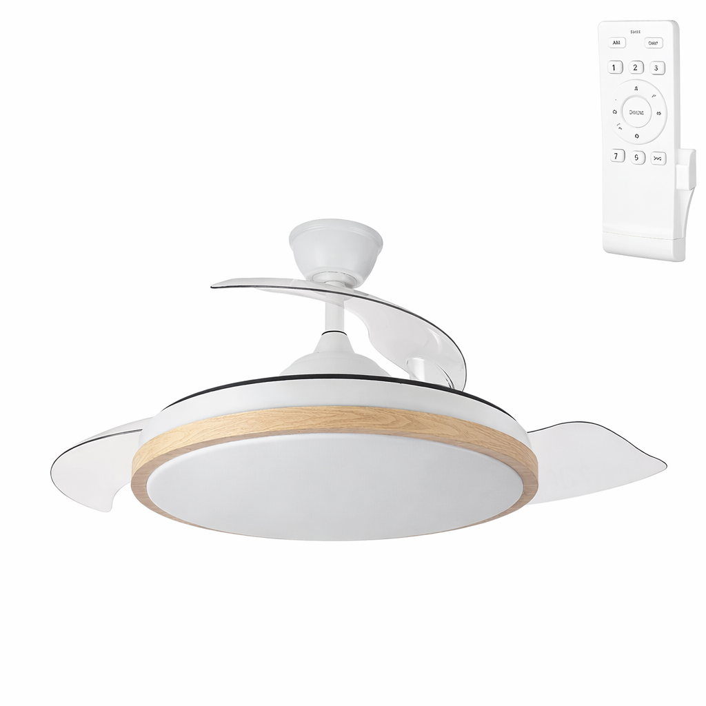Ventilador DC Blanco/Haya Función Verano-Invierno 59w 6980lm 3000-4000-6000k — Vetonek