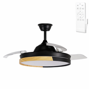 Ventilador DC Negro/Haya Función Verano-Invierno 72w 7200lm 3000-4000-6000k — Vetonek