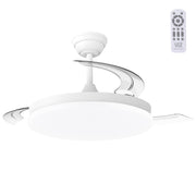 Ventilador DC "Marele· Función Verano-Invierno 48W Blanco 3 Aspas 5040lm 3500-4000-6500k Remoto y Temporizador — Vetonek