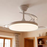 Ventilador DC "Marele· Función Verano-Invierno 48W Blanco 3 Aspas 5040lm 3500-4000-6500k Remoto y Temporizador — Vetonek (2)