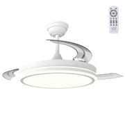 Ventilador DC"Martina" Función Verano-Invierno 48W Blanco 3 Aspas 5040lm 3500-4000-6500k Remoto y Temporizador — Vetonek