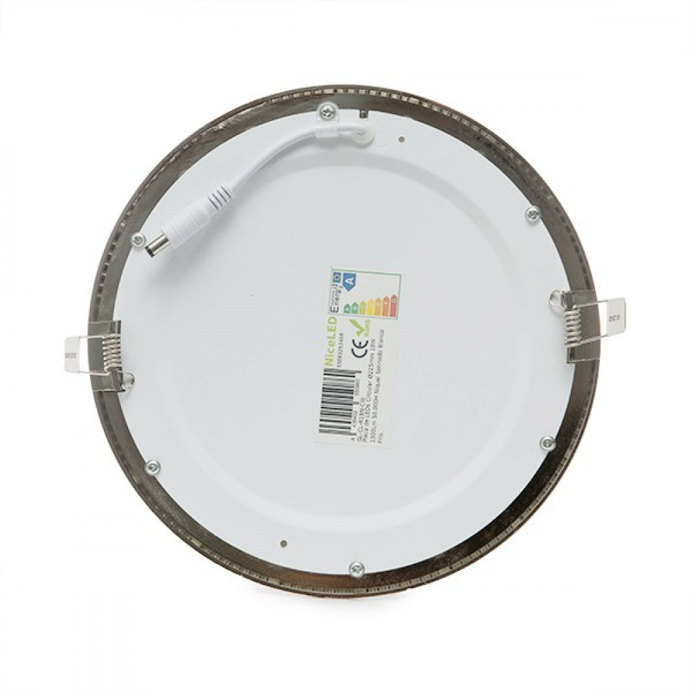 Placa LED 18W 1800Lm 6000ºK Circular Niquel Satinado — Vetonek (5)