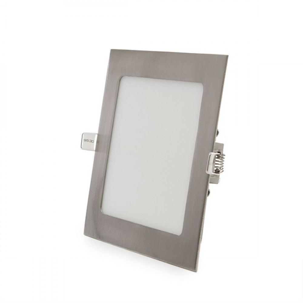 Placa LED 12W 1200Lm 6000ºK Cuadrada Niquel Satinado — Vetonek