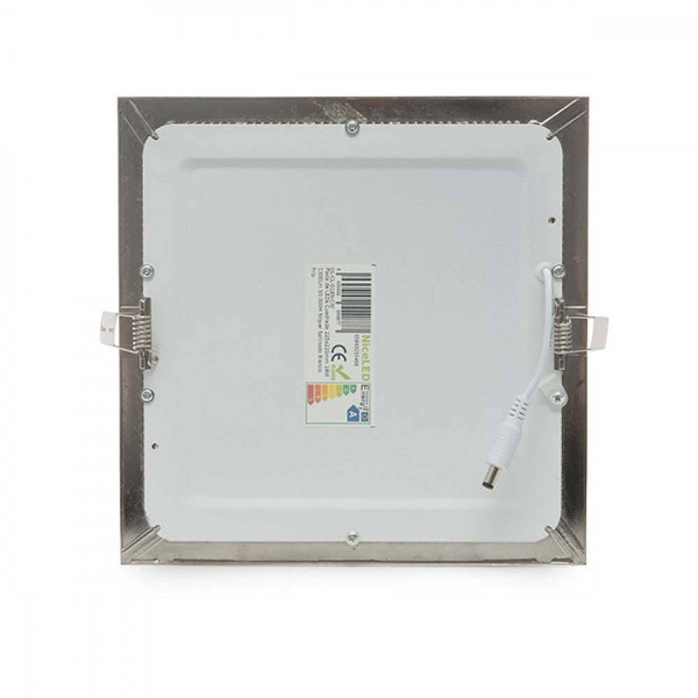 Placa LED 18W 1.300Lm 6000ºK Cuadrada Niquel Satinado — Vetonek (4)