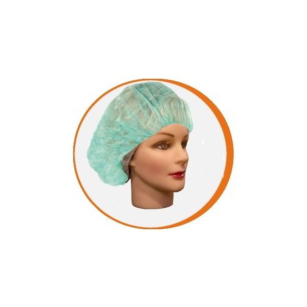 Gorro desechable redondo verde plegado acordeón - Caja 1000 uds Vetonek