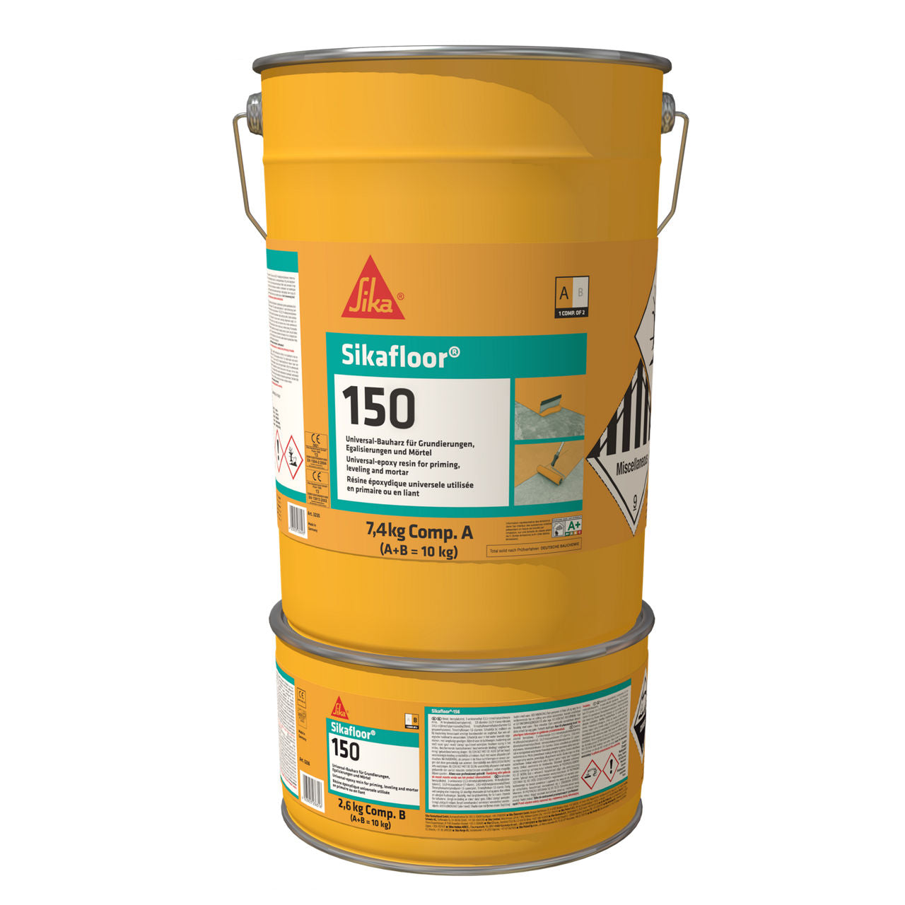 Lote A+B de Sikafloor®-150 de Sika, resina epoxi bicomponente sin disolventes para imprimación y morteros de pavimento - Vetonek