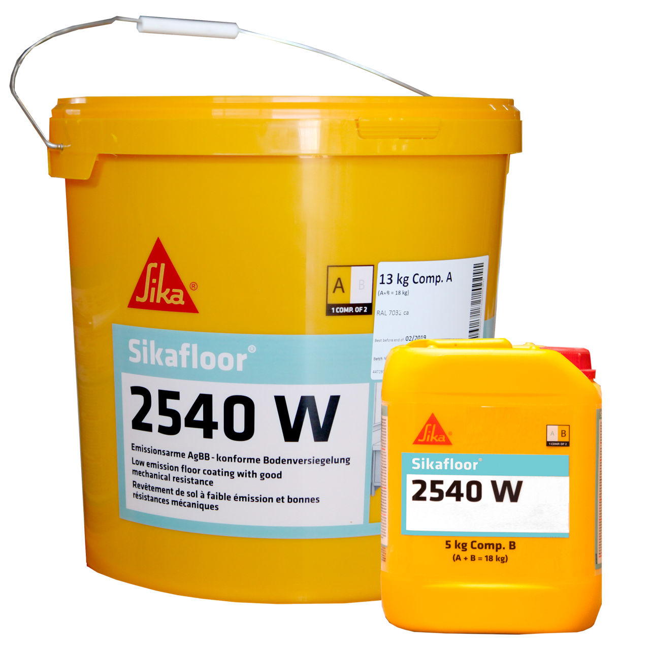 Juego A+B de 10 kg de Sikafloor®-2540 W de Sika, revestimiento epoxi bicomponente en base agua para pavimentos - Vetonek