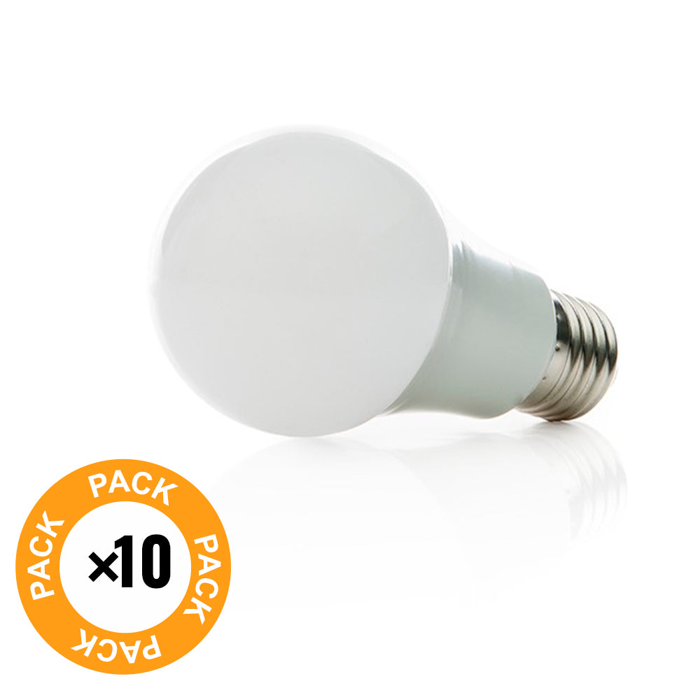Pack 10 Lámparas LEDs Esférica Aluminio/PC E27 7W 630Lm — Vetonek (2)