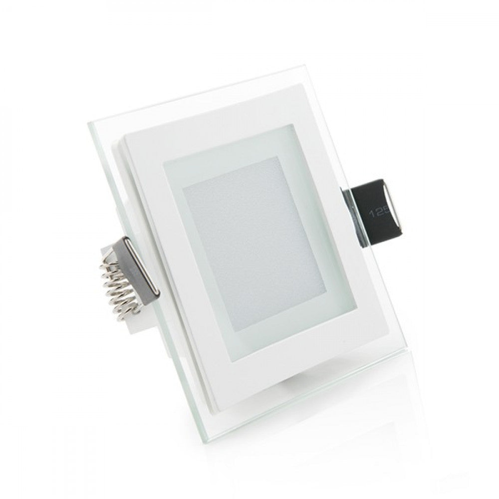 Foco Downlight LED 6W 600Lm 6000ºK Cuadrado Cristal — Vetonek