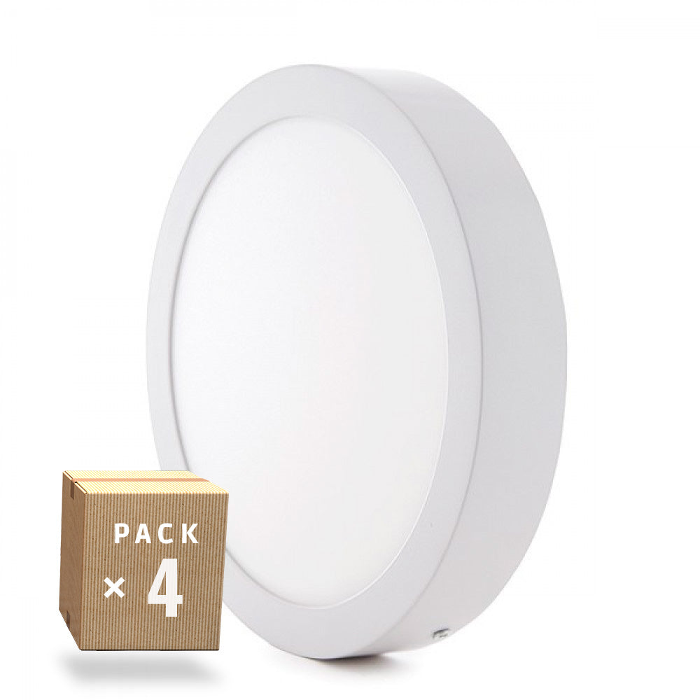 Pack 4 Plafones LED 12W 930Lm 6000ºK Superficie — Vetonek