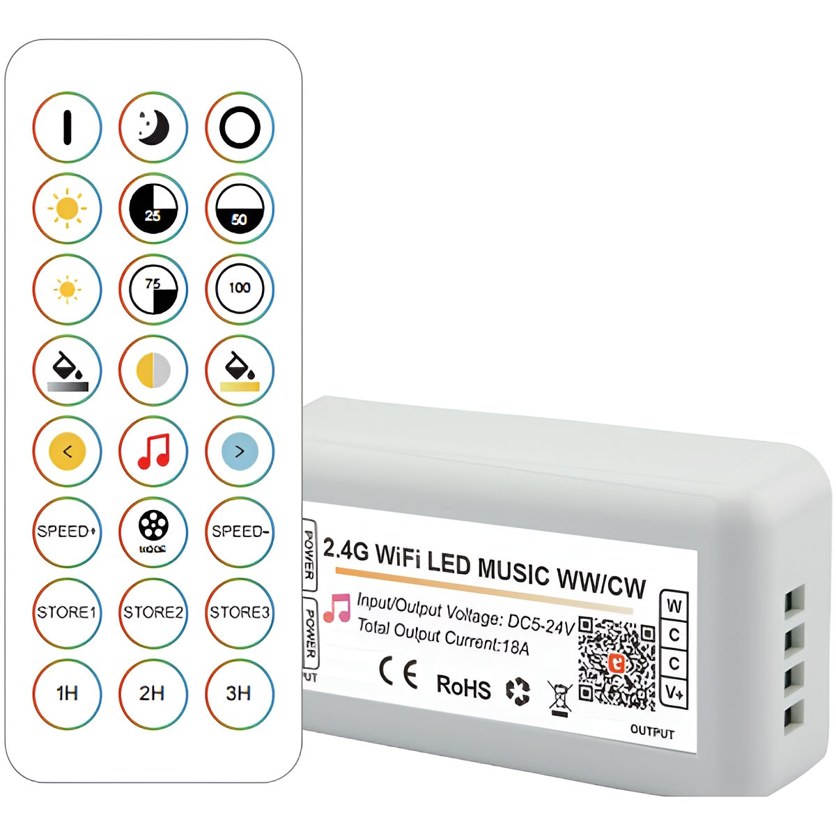 Controlador LED Tuya Wifi 2,4G RF CCT (Tonalidad Luz Regulable) — Vetonek