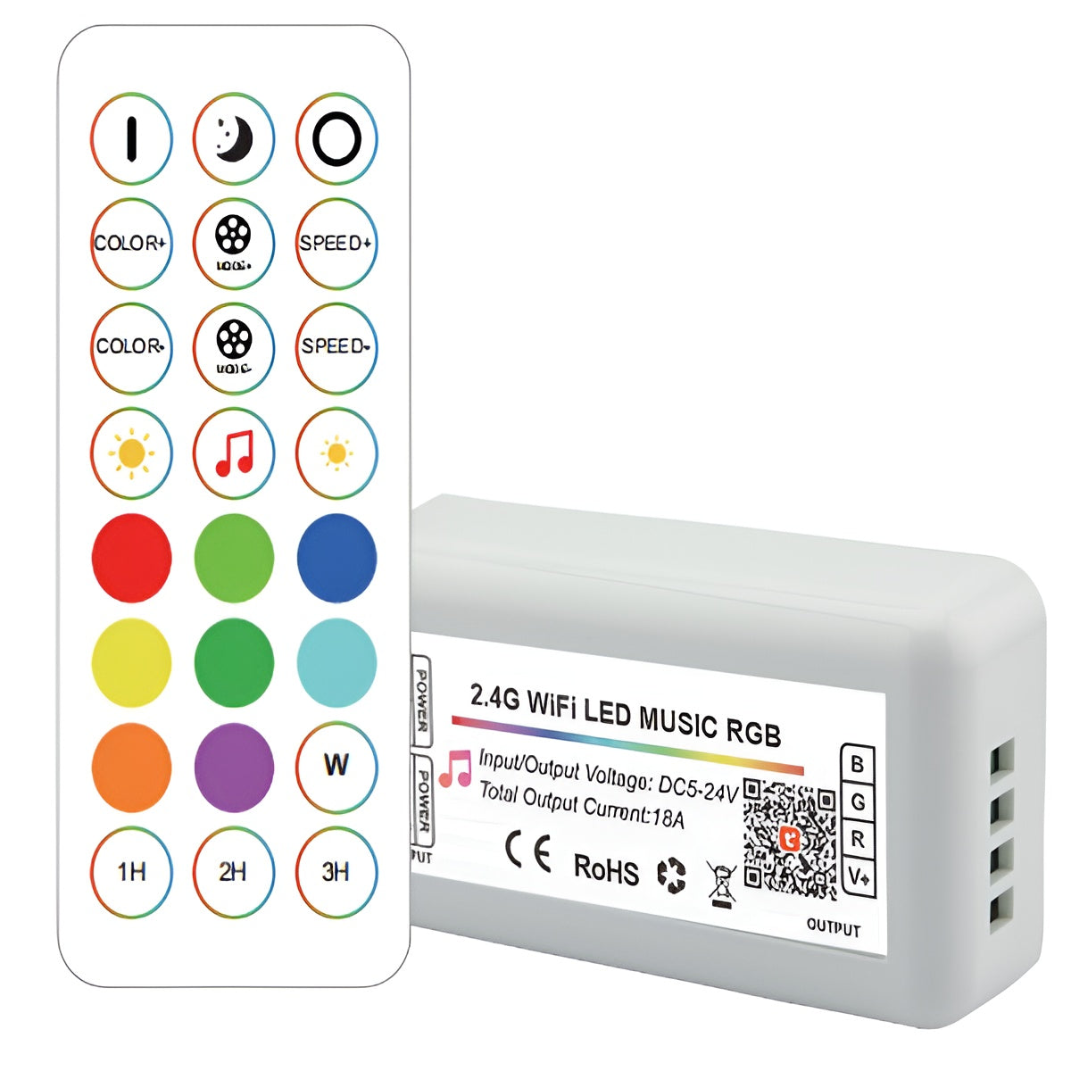 Controlador LED Tuya Wifi 2,4G RF RGB 24 Teclas — Vetonek