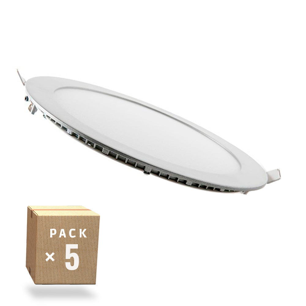 Pack 5 Placas LED 20W 2000Lm 6000ºK Circular — Vetonek