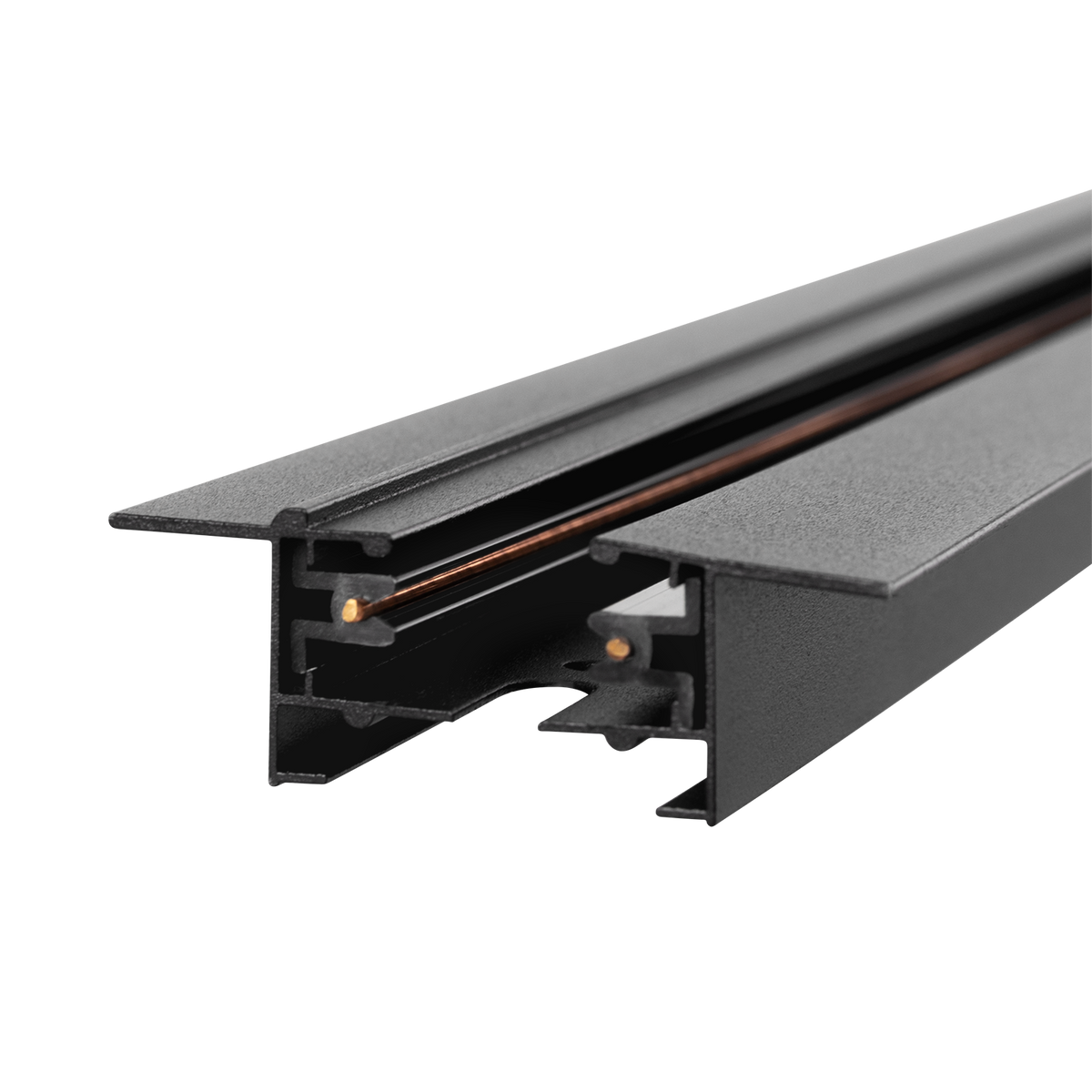 Carril Monofásico Empotrable para Focos LED 2M Negro — Vetonek (4)