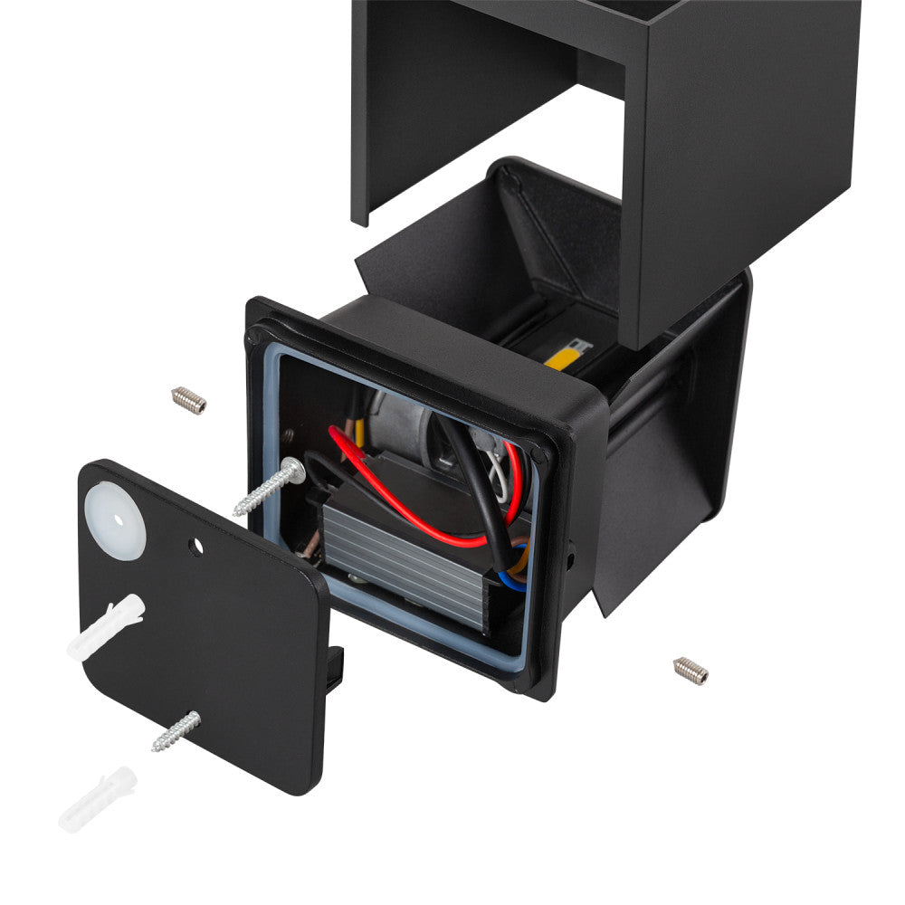 Aplique LED para Exterior 2x5W 100Lm/W IP65 Negro 4000K — Vetonek (4)