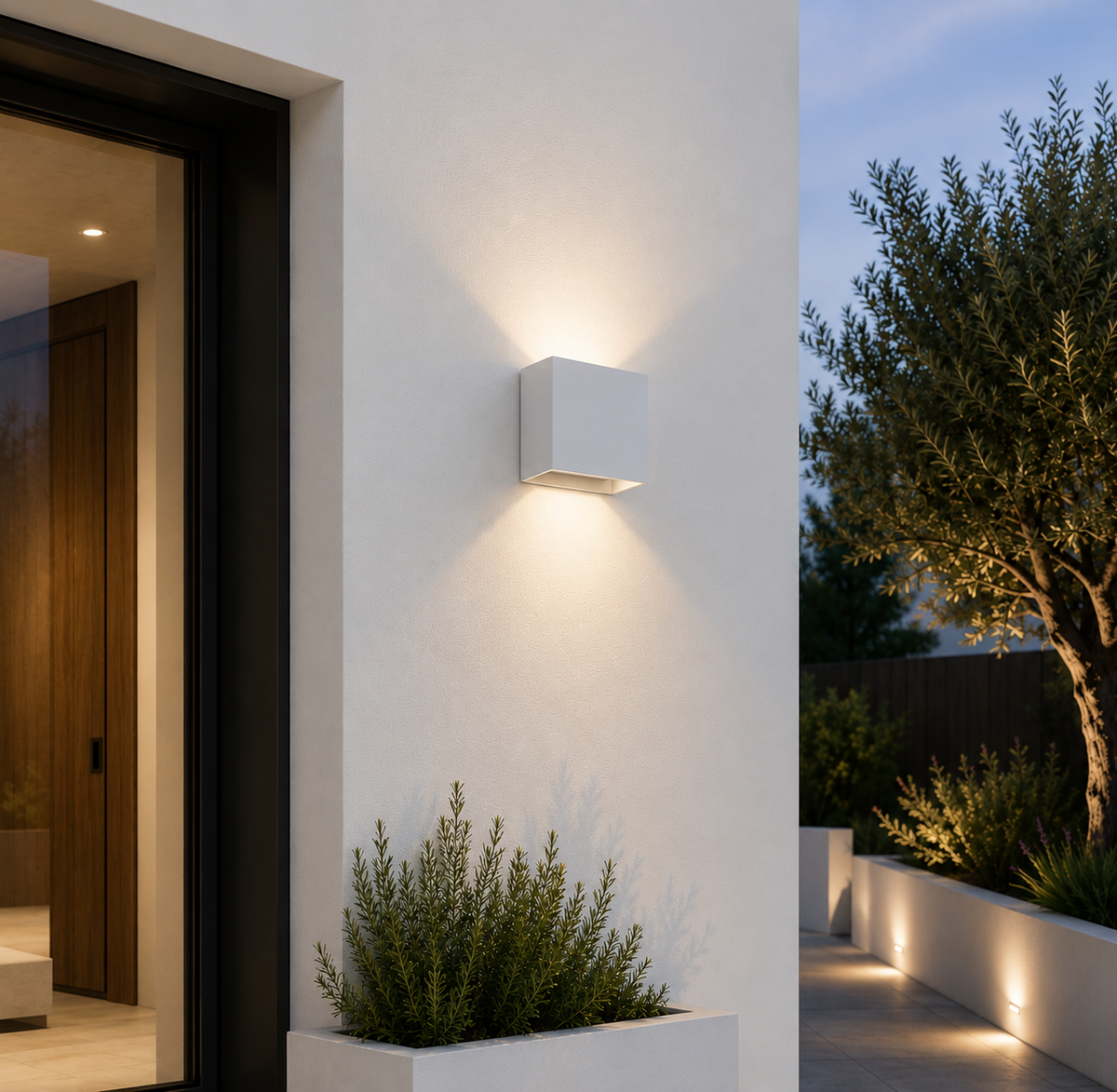 Aplique LED Exterior 2x5W 100Lm/W IP65 Blanco 4000K — Vetonek